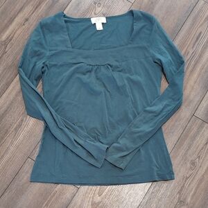 LOFT Teal Long Sleeve Blouse XS